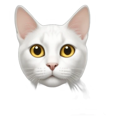 white cat with grey spots and spot on nose with gold eyes sticker