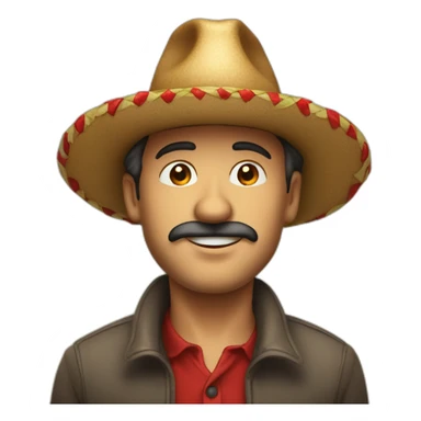 Hombre con facciones andinas y anteojos cuadrado y sombrero navidad sticker
