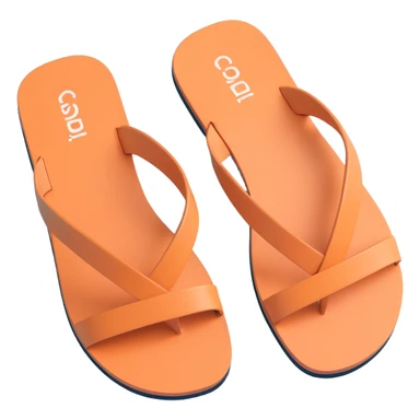 Sandal sole with a single strap, minimal detail, 3D iPhone emoji style, matching the angle of the reference image, viewed from the bottom. sticker