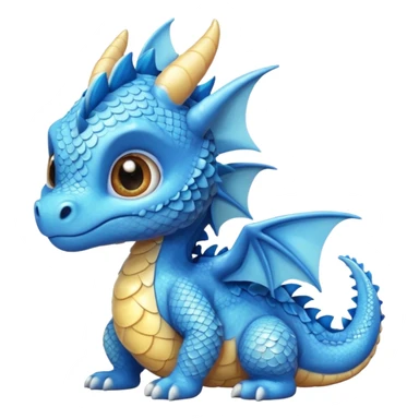 fat choncc baby blue dragon sticker