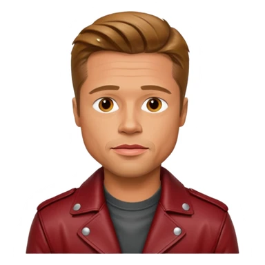 Brad Pitt, wearing dark red leather jacket sticker