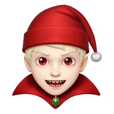 Vampire boy ,Fangs , cHristmas hat  sticker