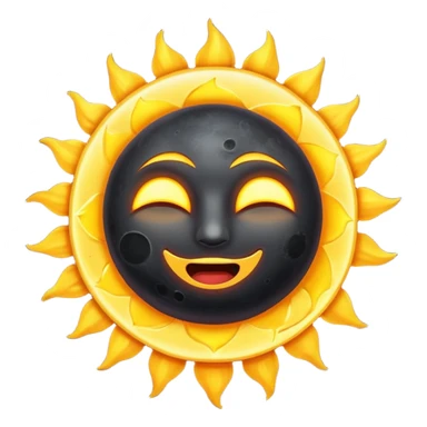 Eclipse – Dark moon covering sun, glowing corona sticker