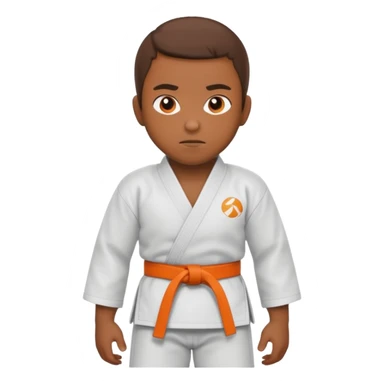 judoka brun avec ceinture orange sticker