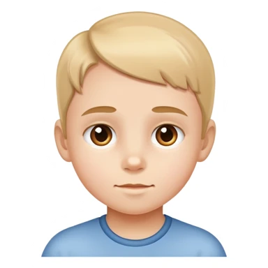 child's face highlighting the forehead, simple and friendly sticker