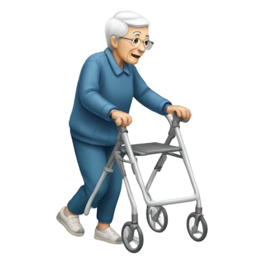 Old person with a walker sticker