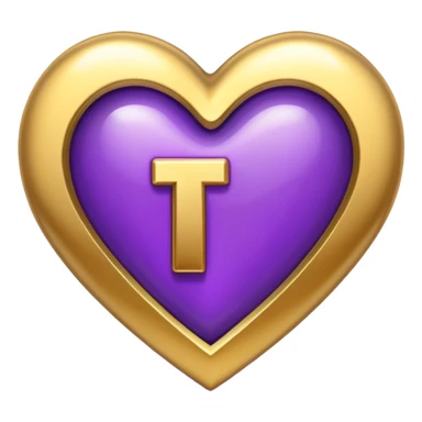 The gold Letter “T” inside a Purple Heart sticker