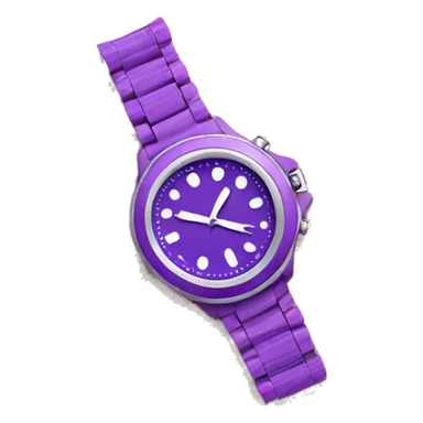 Purple watch laying on sandy beach sticker