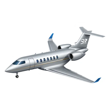 Private jet taking off with initials "BR"  on the tail sticker