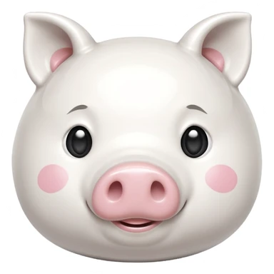 glitter white symbol pig bank sticker