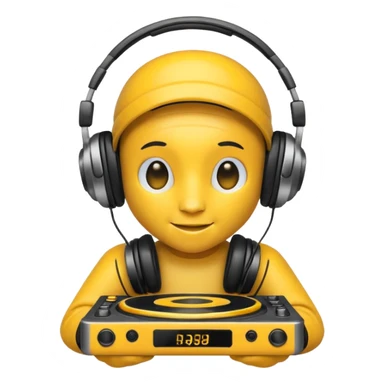 DJ bee with headphones sticker