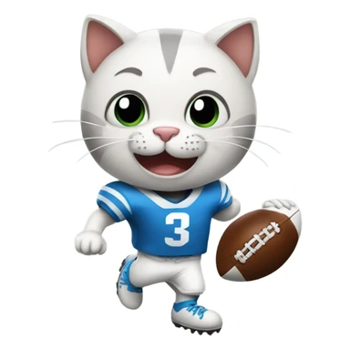 Cat playing football sticker