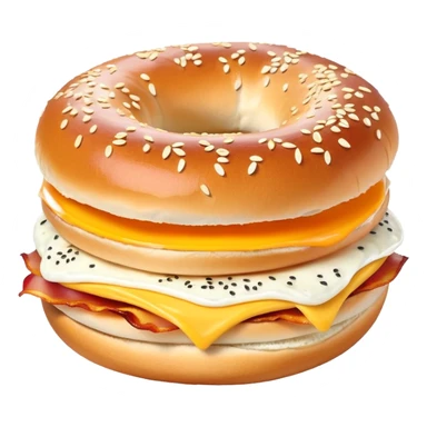 Bacon egg and cheese bagel with cream cheese sticker