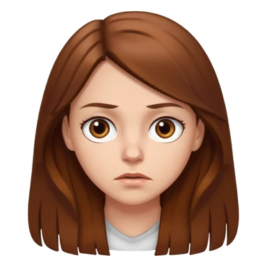 a white girl with brown long hair and brown eyes looking annoyed  sticker