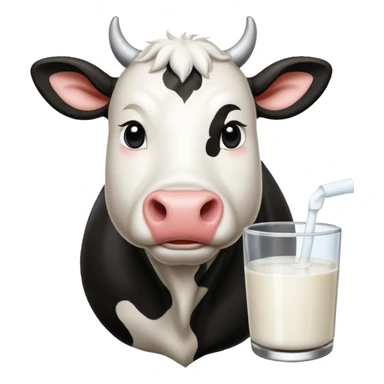 brique de lait avec une vache dessus  sticker