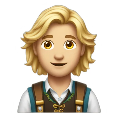 Young Man with long blond hair in Oktoberfest outfit sticker
