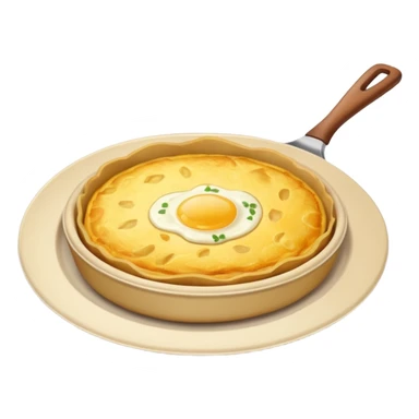 Round spanish potato omelet no plate, plain ok top no toppings sticker