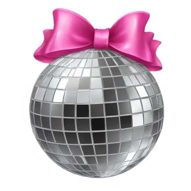 disco ball with pink bow  sticker
