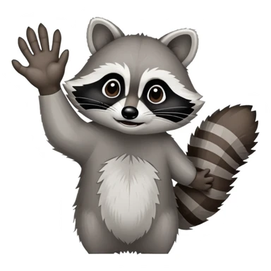 raccoon hand and forearm reaching out, no raccoon body sticker