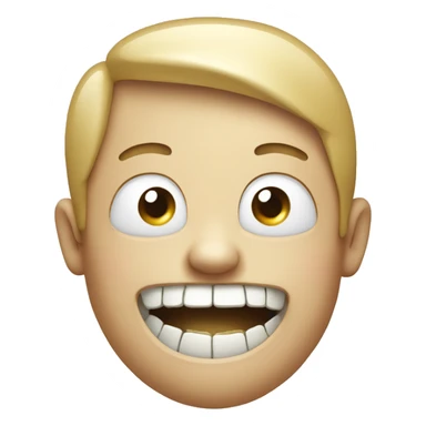Smiling emoji with bone in mouth￼ sticker