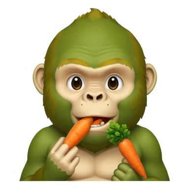 A green gorilla that loves vegetables and is part of a kindergarten named banban's kindergarten sticker