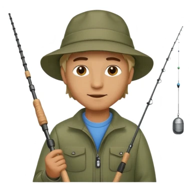 man casting a fishing rod sticker