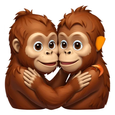 Kissing orangutang blowing kiss sticker