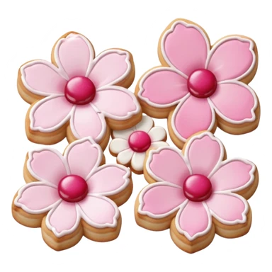 Cherry blossom shaped cookies sticker