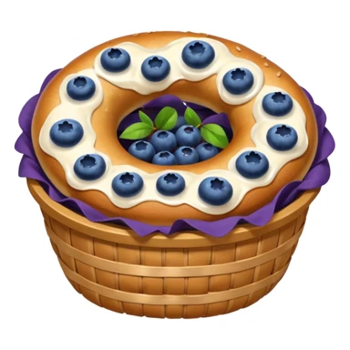 Basket of blueberry bagels  sticker