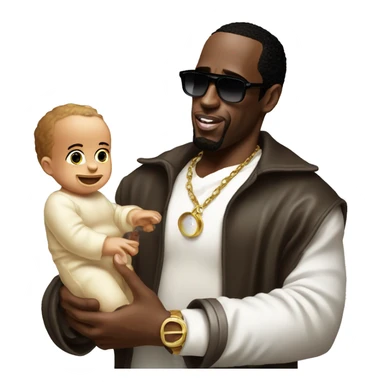 p diddy holding baby oil in his hand sticker