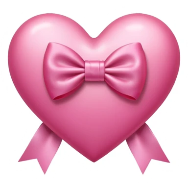 pink heart with a bow sticker
