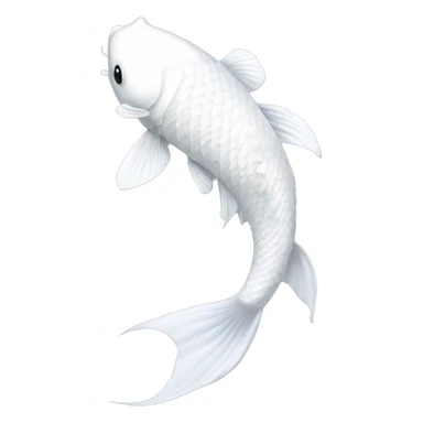 All white koi fish with long flowing fins sticker