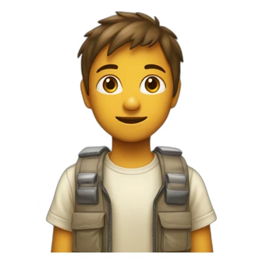 Gars de 13 ans brun blanc en cargo et tee-shirt manche courte  sticker