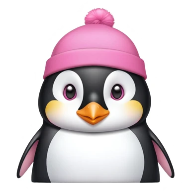 chim cánh cụt, đội mũ hồng xinh sticker