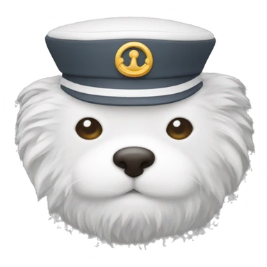 Grey white fluffy sailor hat sticker