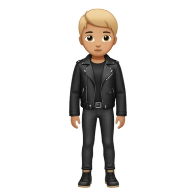 Boy in leather jocket, full body, different color leather jocket, close up sticker