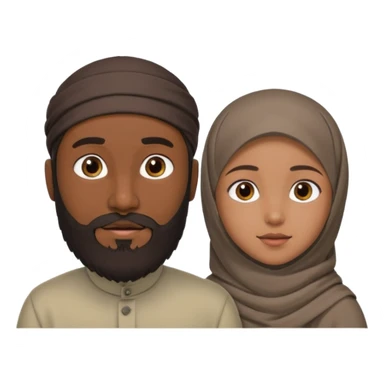 Make a Muslim man with a 6 year old girl wearing a hijab sticker