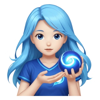 anime girl with power and magic sticker