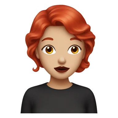 Red hair Lipstick Face covered in milk liquid sticker