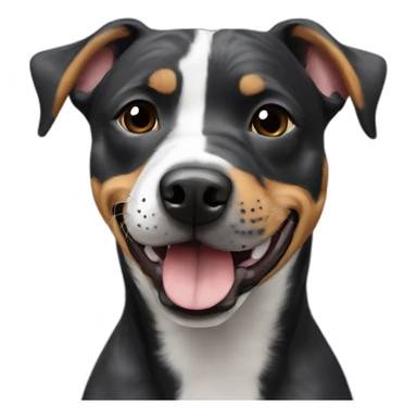 Pitbull Australian cattle dog mix with black fur who is really excited you came home sticker