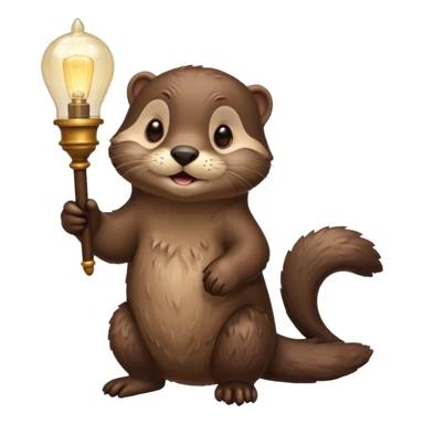 otter holding one lamp sticker
