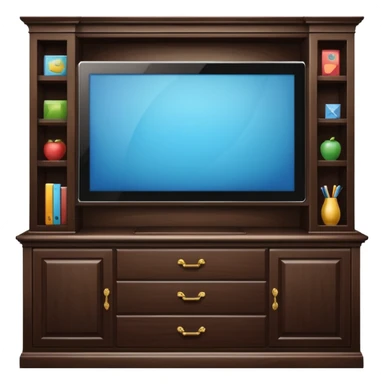 modern tv standing on a super luxurious cupboard sticker