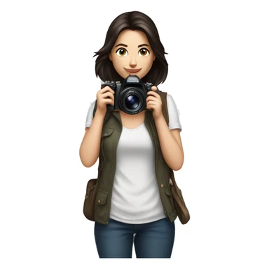 woman photographer fujifilm camera taking photo brunette sticker