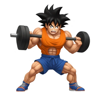 GOKU in the gym doing front pulls sticker