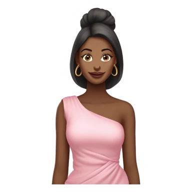 uma mulher loira de cabelos longos com olhos castanhos, usando roupas modernas em tons de rosa vibrante acessorios elegantes e minimalistas em dourado e rosa sticker