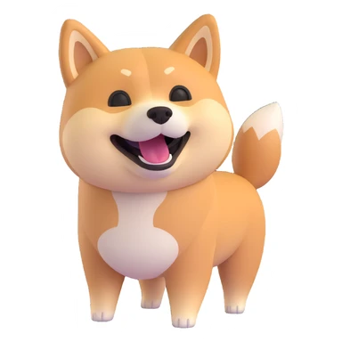 shiba inu standing, laughing sticker