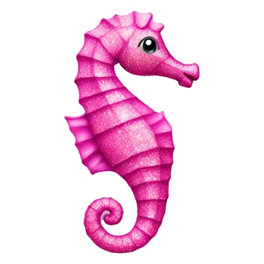 Pink glittery seahorse  sticker
