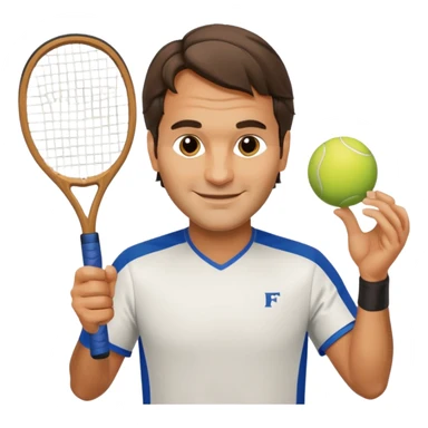 Roger federer with pickleball paddle sticker
