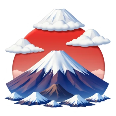 Mount Fuji with red color and nothing else. sticker