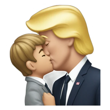 emmanuel macron kissing trump sticker